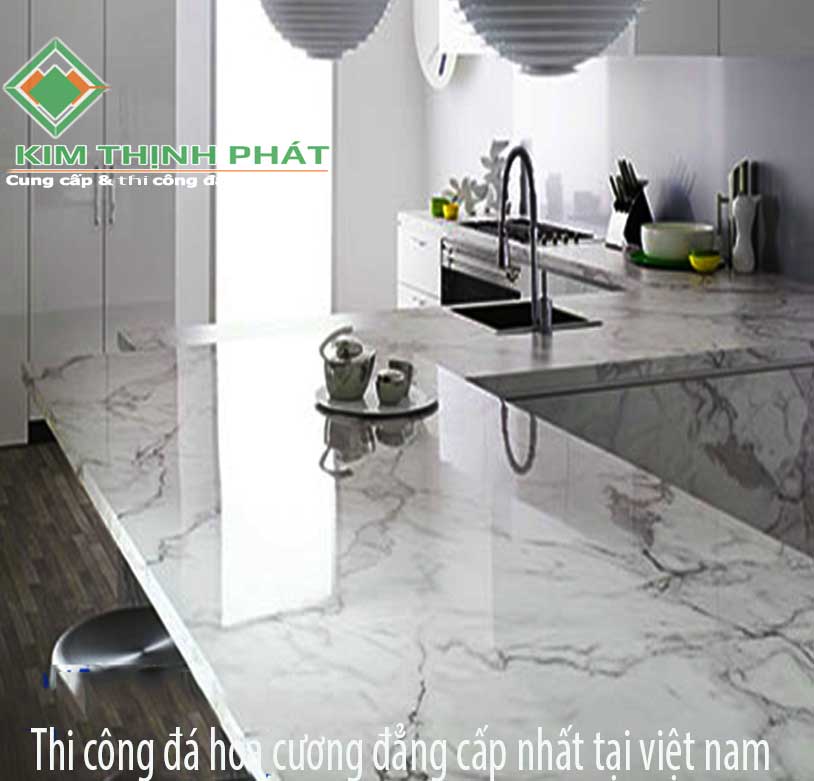 Thi công đá hoa cương bếp