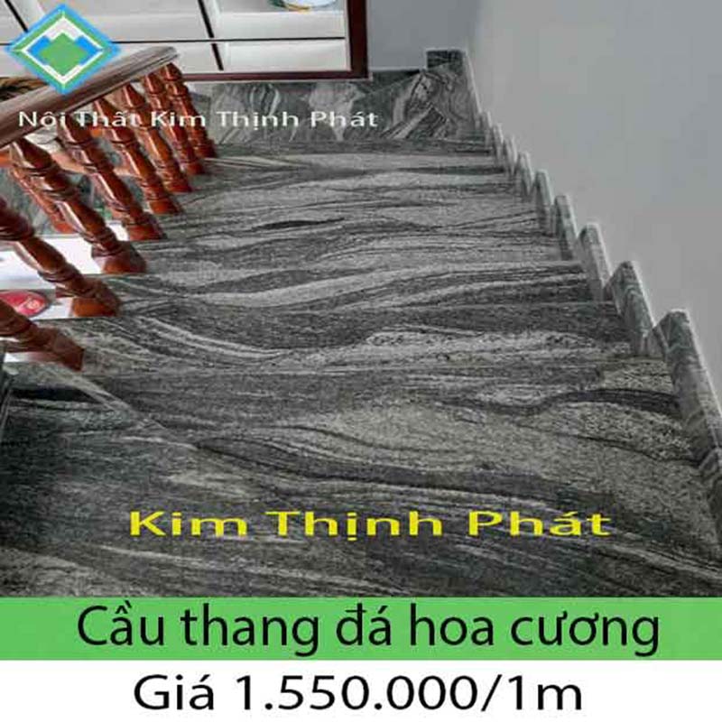 cầu thang đá hoa cương đen