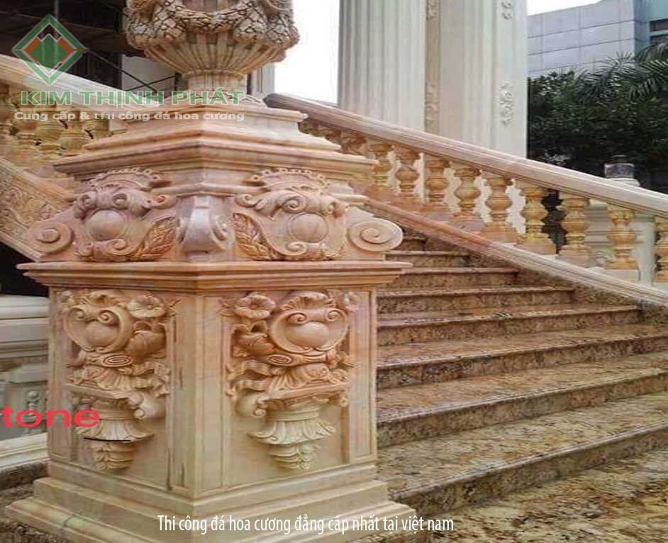 Thi công đá hoa cương tam cấp sảnh