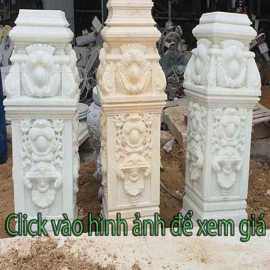 Cột Đá hoa cương màu trắng nét đẹp cừ khôi
